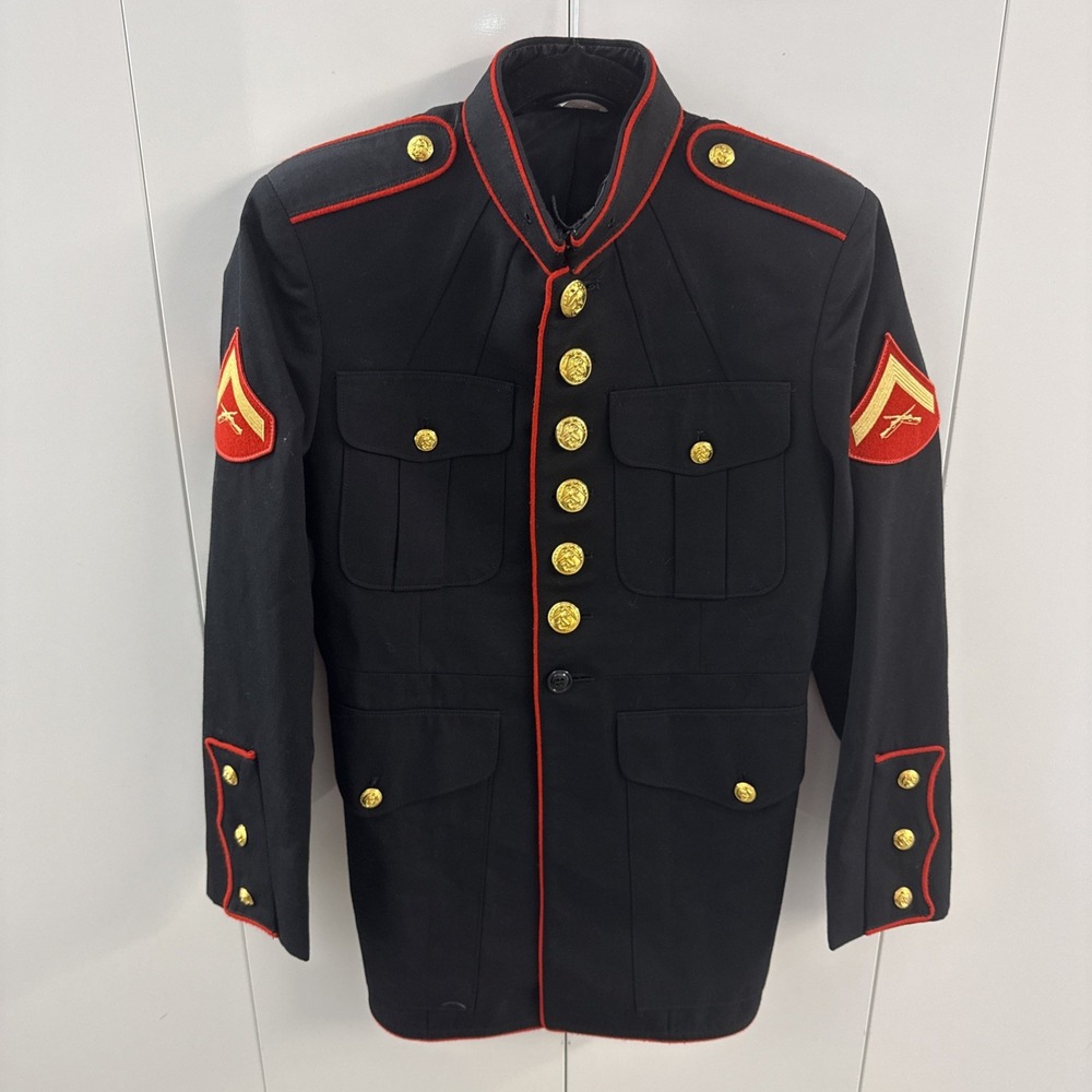 USMC US Marine Corp Dress Blue Coat E-3 Lance Corporal DLA Crown Clothing SZ 39S